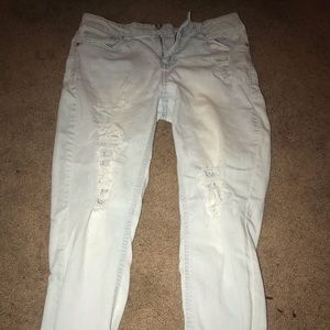 White Wash Mid-Rise Skinny Jeans